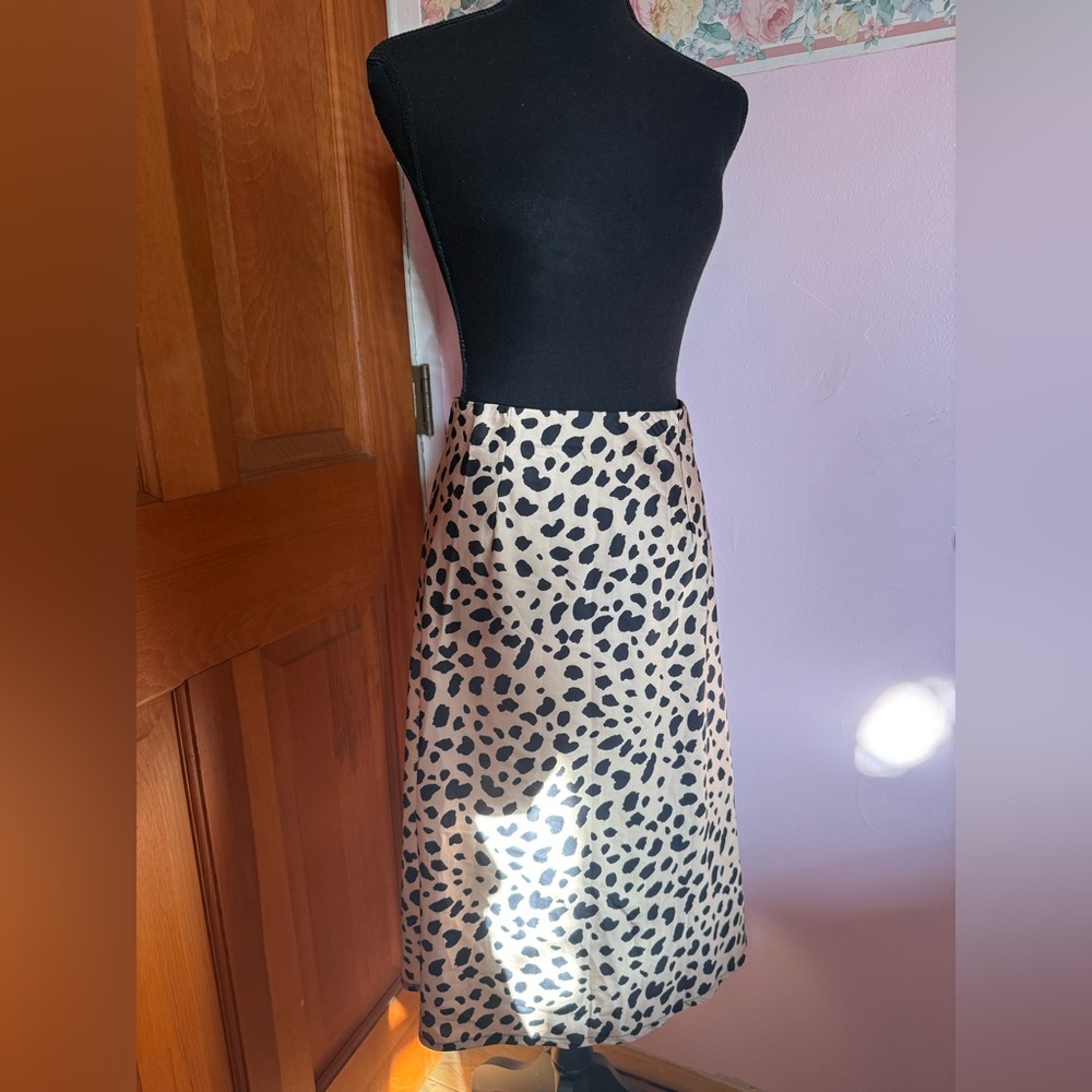 Leopard Print Spotted Silky Skirt